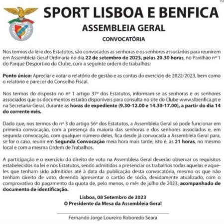 Benfica: Assembleia Geral Retomada, Sócios Rejeitam Relatório e Contas