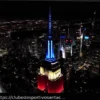 O Empire State Building de Nova York se ilumina com as cores dos países anfitriões da Copa do Mundo de 2026