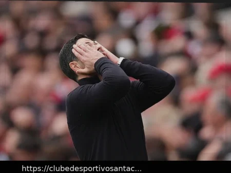 Arteta admite “grande golpe” após revés do Arsenal na corrida pelo título