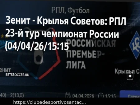 Análise e Previsão: Zenit vs Krylia Sovetov